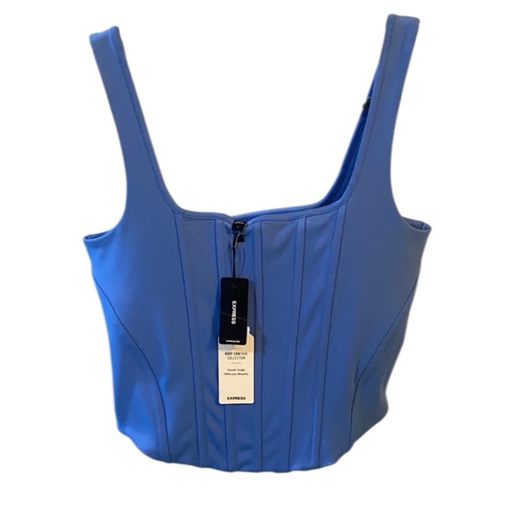 Express Women’s Vibrant Blue Body Contour Corset  Top Size Large NWT